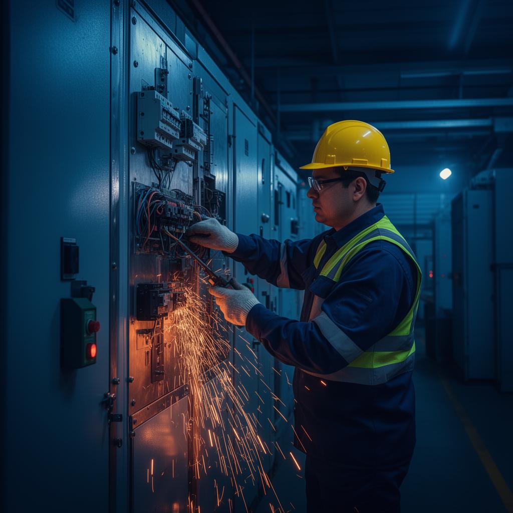 Silverline engineer servicing industrial panel